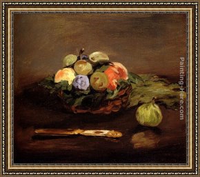 Four Children with a Basket of Fruit Framed Paintings - Basket Of Fruit by Eduard Manet