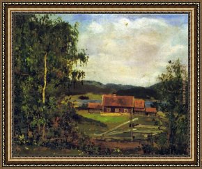 Edvard Framed Paintings - Landscape_ Maridalen by Oslo by Edvard Munch