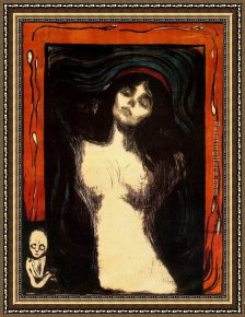 Edvard Framed Paintings - Madonna by Edvard Munch