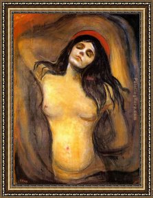 Edvard Framed Paintings - Madonna by Edvard Munch