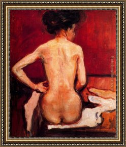 Edvard Framed Paintings - Nude by Edvard Munch