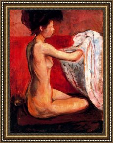 Edvard Framed Paintings - Paris Nude by Edvard Munch