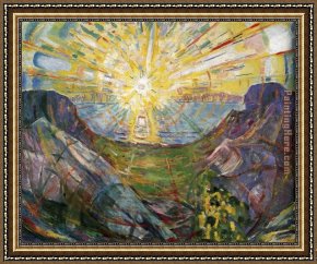 Edvard Framed Paintings - The Sun 1 by Edvard Munch