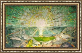 Edvard Framed Paintings - The Sun by Edvard Munch