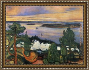 Edvard Framed Paintings - Train Smoke by Edvard Munch