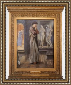The Heart of The Andes Framed Paintings - Pygmalion and the Image I - The Heart Desires by Edward Burne-Jones