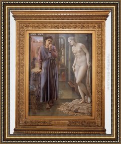 Pygmalion And The Image I - The Heart Desires Framed Paintings - Pygmalion and the Image II - The Hand Refrains by Edward Burne-Jones