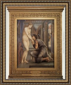 The Lotus Soul Framed Paintings - Pygmalion and the Image IV - The Soul Attains by Edward Burne-Jones