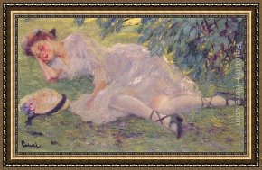 24 Hours at Lemans Framed Paintings - Quiet Hour by Edward Cucuel