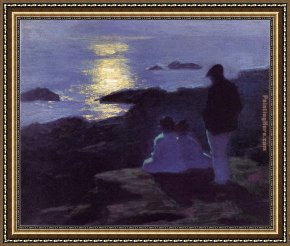 Edward Henry Potthast Framed Paintings - A Summer's Night by Edward Henry Potthast