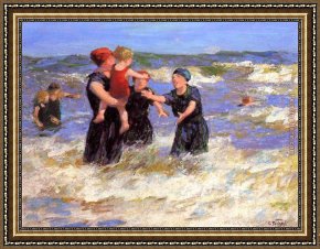 Edward Henry Potthast Framed Paintings - Making Friends by Edward Henry Potthast