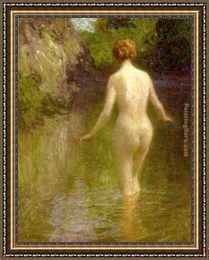 Edward Henry Potthast Framed Paintings - Nude by Edward Henry Potthast