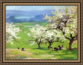Edward Henry Potthast Framed Paintings - Springtime by Edward Henry Potthast