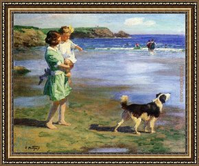 Edward Henry Potthast Framed Paintings - Summer Pleasures by Edward Henry Potthast