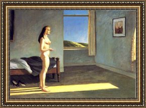 Sower with Setting Sun After Millet Framed Paintings - A Woman in the Sun by Edward Hopper