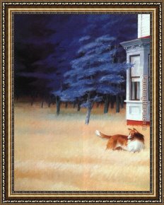 Evening Mood Framed Paintings - Cape Cod Evening detail by Edward Hopper