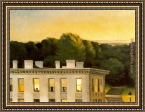 Houses in France Framed Paintings - House At Dusk by Edward Hopper