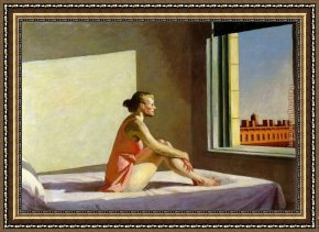 Sower with Setting Sun After Millet Framed Paintings - Morning Sun by Edward Hopper
