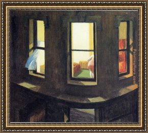 The Night Cafe Framed Paintings - Night Windows by Edward Hopper