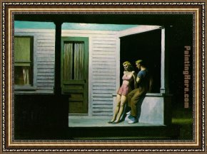 Evening Mood Framed Paintings - Summer Evening by Edward Hopper