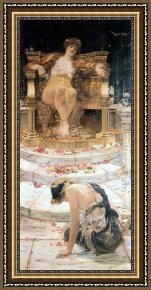 Psyche Framed Paintings - Psyche at the Throne of Venus by Edward Matthew Hale