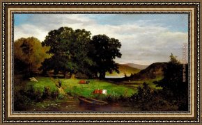 Pear Tree Framed Paintings - Oak Trees by Edward Mitchell Bannister