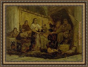St John The Baptist Framed Paintings - Salome Receiving the Head of John the Baptist by Edward Mitchell Bannister