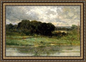 Land 8 Framed Paintings - Swale Land by Edward Mitchell Bannister