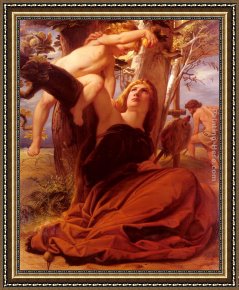 Eve Framed Paintings - Adam and Eve after the Fall by Edward von Steinle