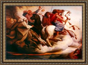Apocalypse Framed Paintings - Four Horsemen of the Apocalypse by Edward von Steinle