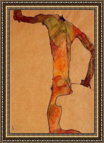 Male Nude Known As Patroclus Framed Paintings - Male Nude by Egon Schiele
