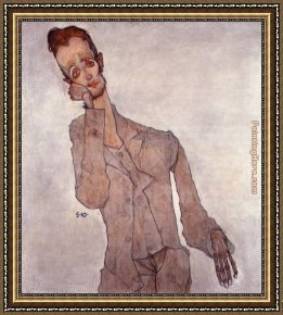 The Painter's Honeymoon Framed Paintings - Portrait of the Painter Karl Zakovsek by Egon Schiele