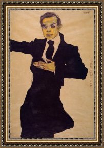 The Painter's Honeymoon Framed Paintings - Portrait of the Painter Max Oppenheimer by Egon Schiele