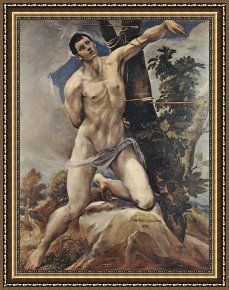 Sebastian Framed Paintings - St Sebastian by El Greco