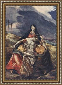 The Lamentation of Christ Framed Paintings - The Piet&agrave; (The Lamentation of Christ) by El Greco