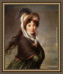Portrait of a Young Benedictine Framed Paintings - Portrait of a Young Woman by Elisabeth Louise Vigee-Le Brun