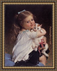 Friends Framed Paintings - Her Best Friend by Emile Munier