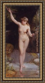 Bathers Framed Paintings - La Baigneuse The Bather by Emile Munier