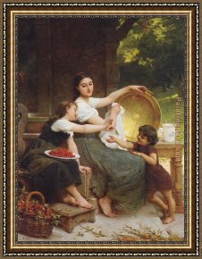 Les Moissonneurs 1888 Framed Paintings - Les Confitures by Emile Munier