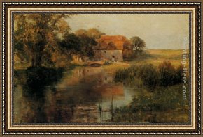 Flatford Mill Framed Paintings - Dorchester Mill Oxfordshire by Ernst Walbourn