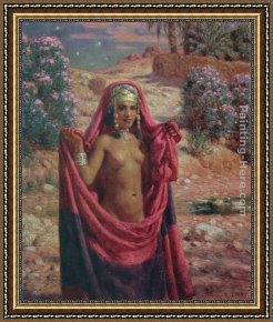 Bathers Framed Paintings - Bather by Moonlight by Etienne Dinet