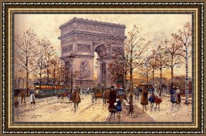 Joan of Arc Framed Paintings - Arc de Triomphe by Eugene Galien-Laloue