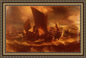 Port, Framed Paintings - Retour Au Port by Eugene Isabey