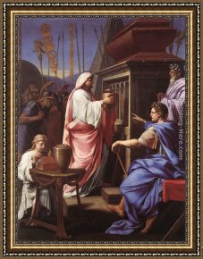 Virgil's Tomb Framed Paintings - Caligula Depositing the Ashes of his Mother and Brother in the Tomb of his Ancestors by Eustache Le Sueur