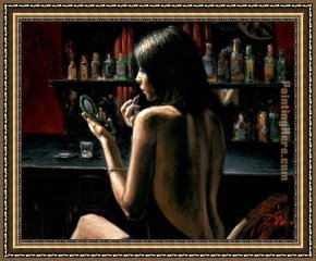 Fabian Framed Paintings - Anna at the Bar by Fabian Perez