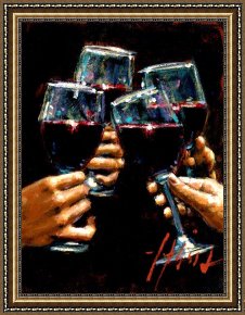 Fabian Framed Paintings - Brindis Con Tinto II by Fabian Perez