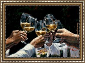 Life Framed Paintings - For a Better Life II White Wine by Fabian Perez