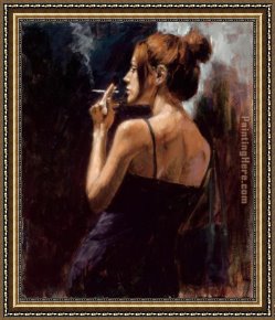 American Hearts II Framed Paintings - Full moon empty heart by Fabian Perez