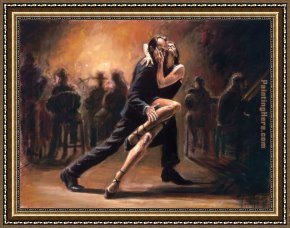 Fabian Framed Paintings - Tango by Fabian Perez