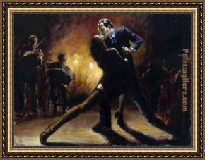 Fabian Framed Paintings - Tango III by Fabian Perez